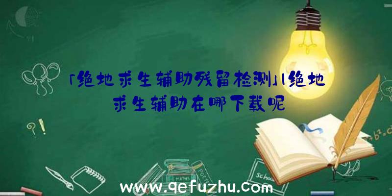 「绝地求生辅助残留检测」|绝地求生辅助在哪下载呢